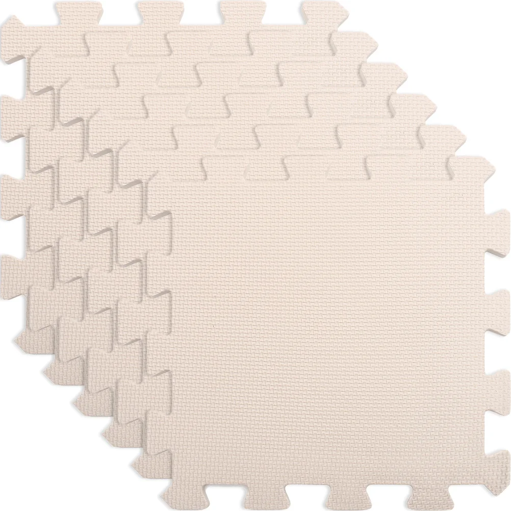 

6 Pcs Baby Floor Play Mat Foam Knit Puzzle Partition for Kids Mats Foams Beige Gym Toddler