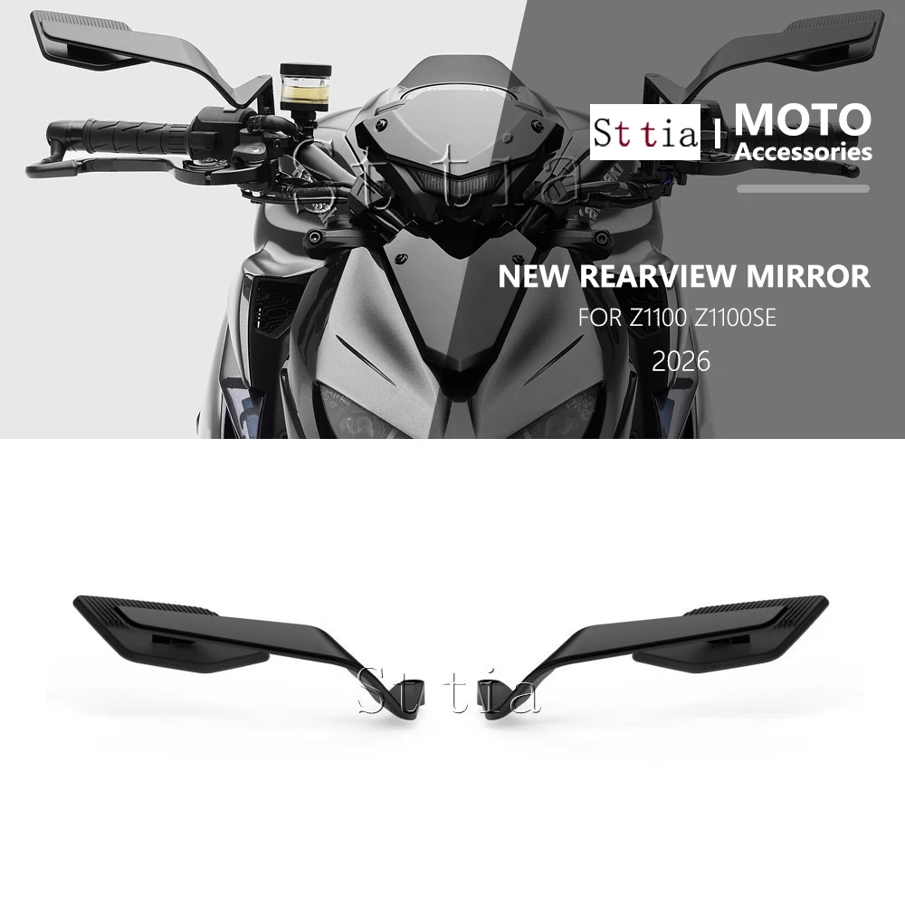 

New Reversing Mirror Fit For Kawasaki Z 1100 SE Z1100SE 2025 2026 Z1100 Motorcycle Adjustable Rotating Aluminum Rear Mirrors