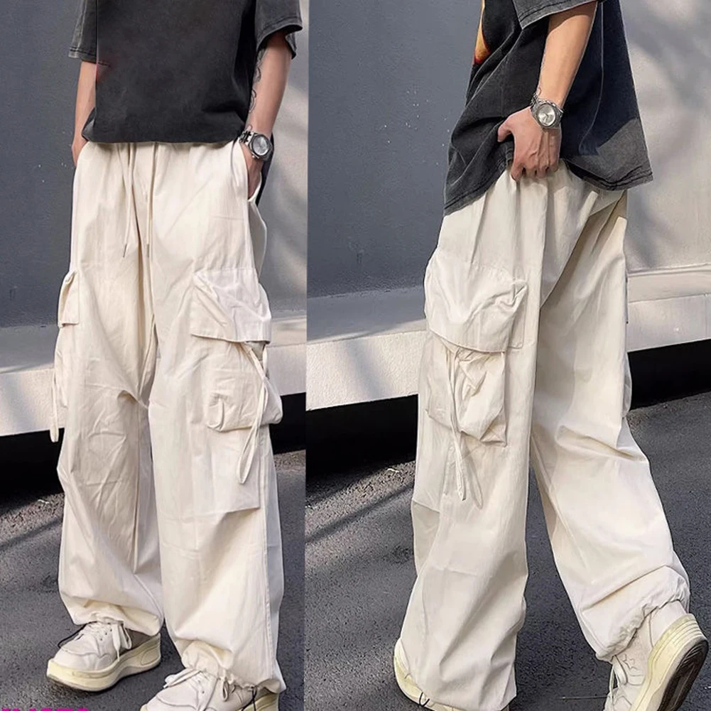 

Mens Parachute-Style Loose Oversized Cargo Pants Fashion Hip-hop Y2K Streetwear Korean Style Overalls For Men Japanese Fashion