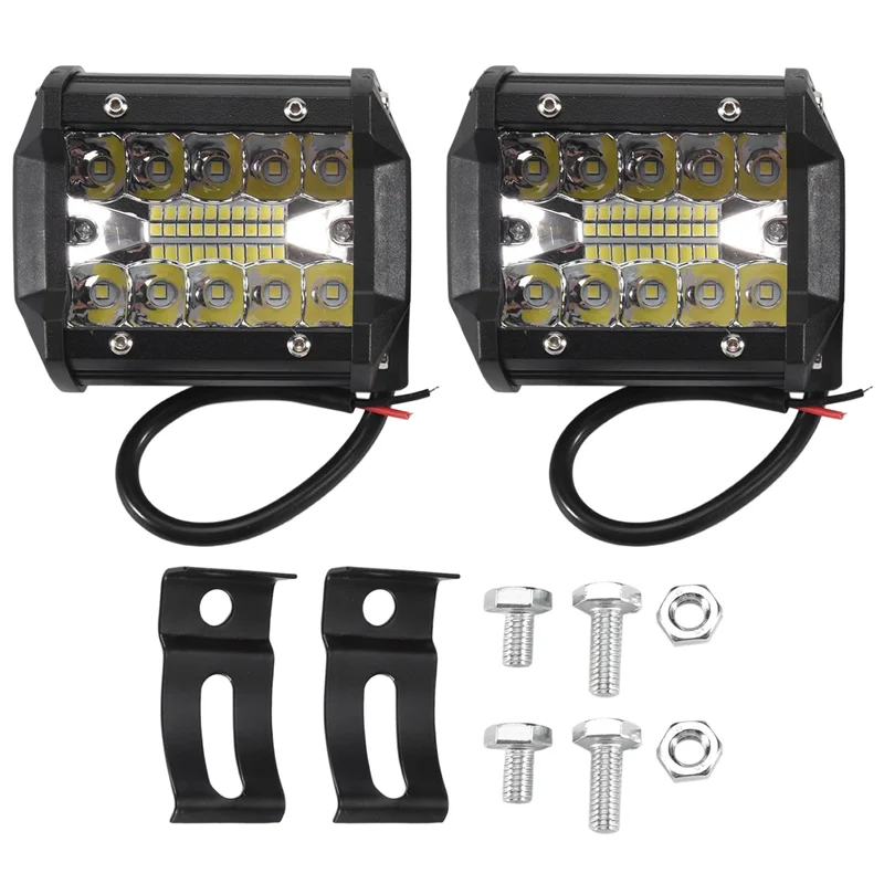 AU63-4 بوصة LED كومبو ضوء العمل بار الأضواء للماء لشاحنة قارب سيارة SUV (2 حزمة)