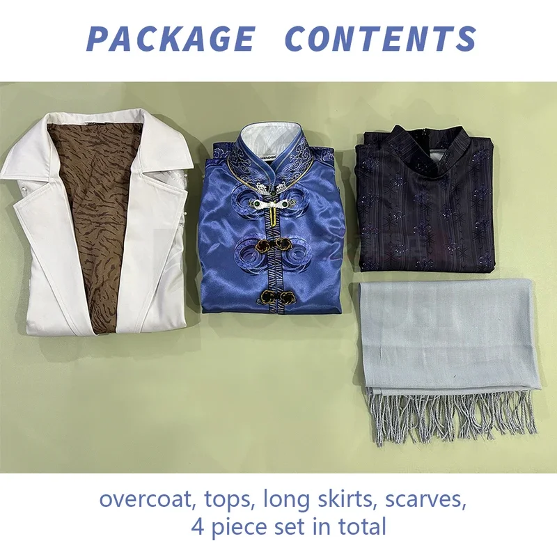 FC6HOLOUN دموع ثيميس لعبة ماريوس تأثيري حلي الملك معطف تانغ البدلة وشاح تنورة طويلة القرط الزي الرقيق عيد الميلاد @ FC8!