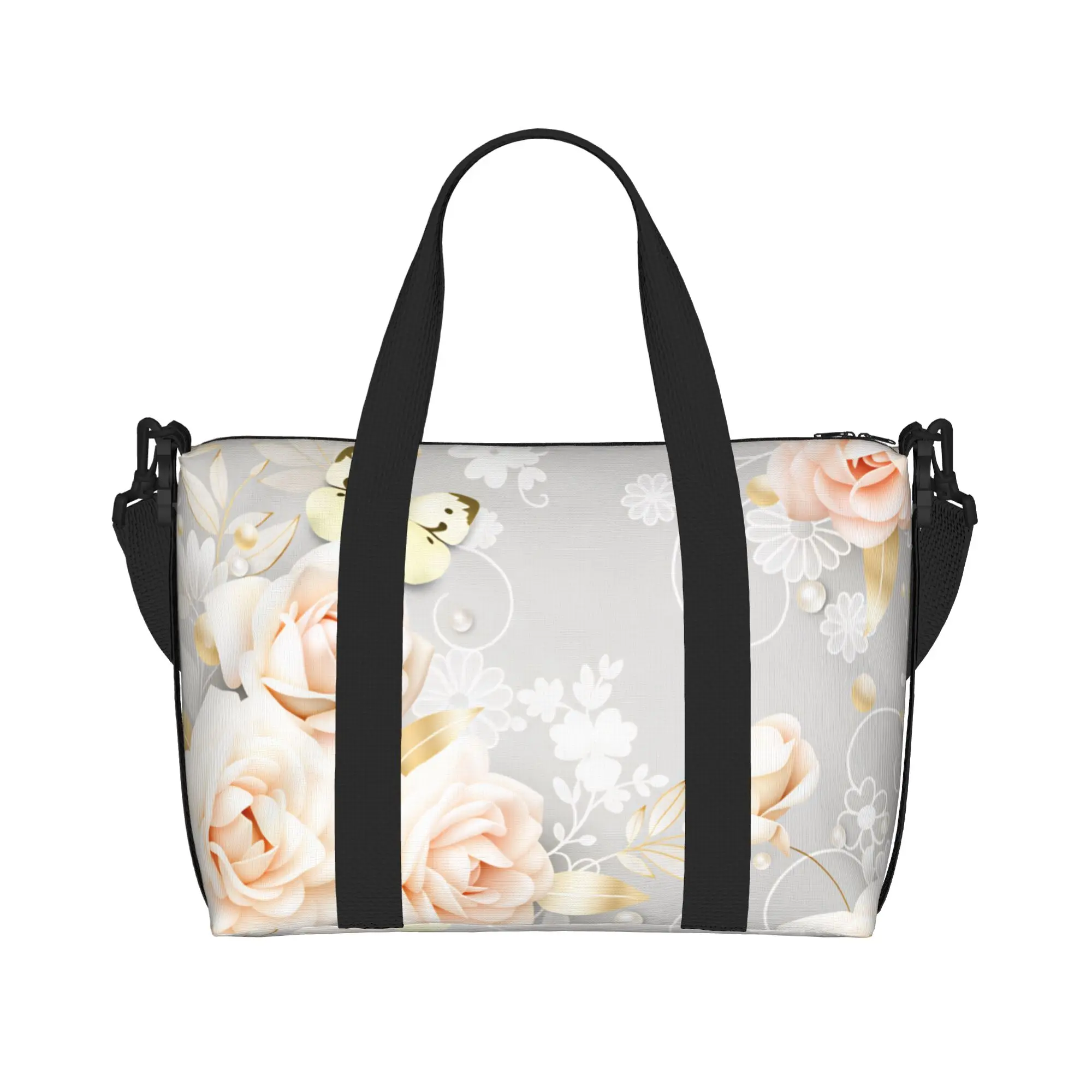 Custom Luxury High 3D Floral Tote Bag Women Big Capacity Fashion Trend 3D Flowers Beach Gym Travel Bags