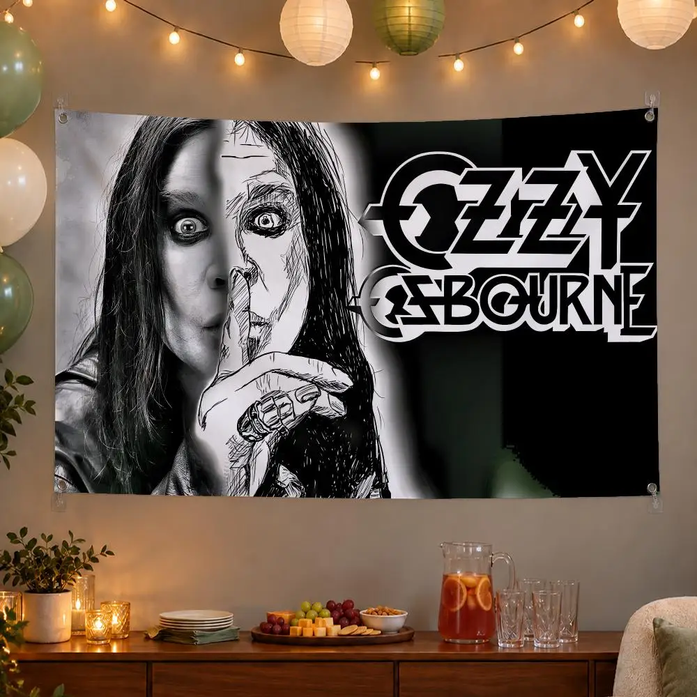 Trending Celebrity Ozzy Osbourne Flags Wall Hanging Banner Indoor Outdoor Party Home Wall Decor Backdrop