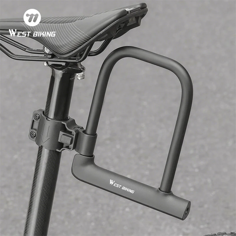 WEST BIKING-cerradura en U para bicicleta, candado de seguridad antirrobo portátil, candado para bicicleta de montaña y carretera, candado para motocicleta, Scooter, accesorios para ciclismo