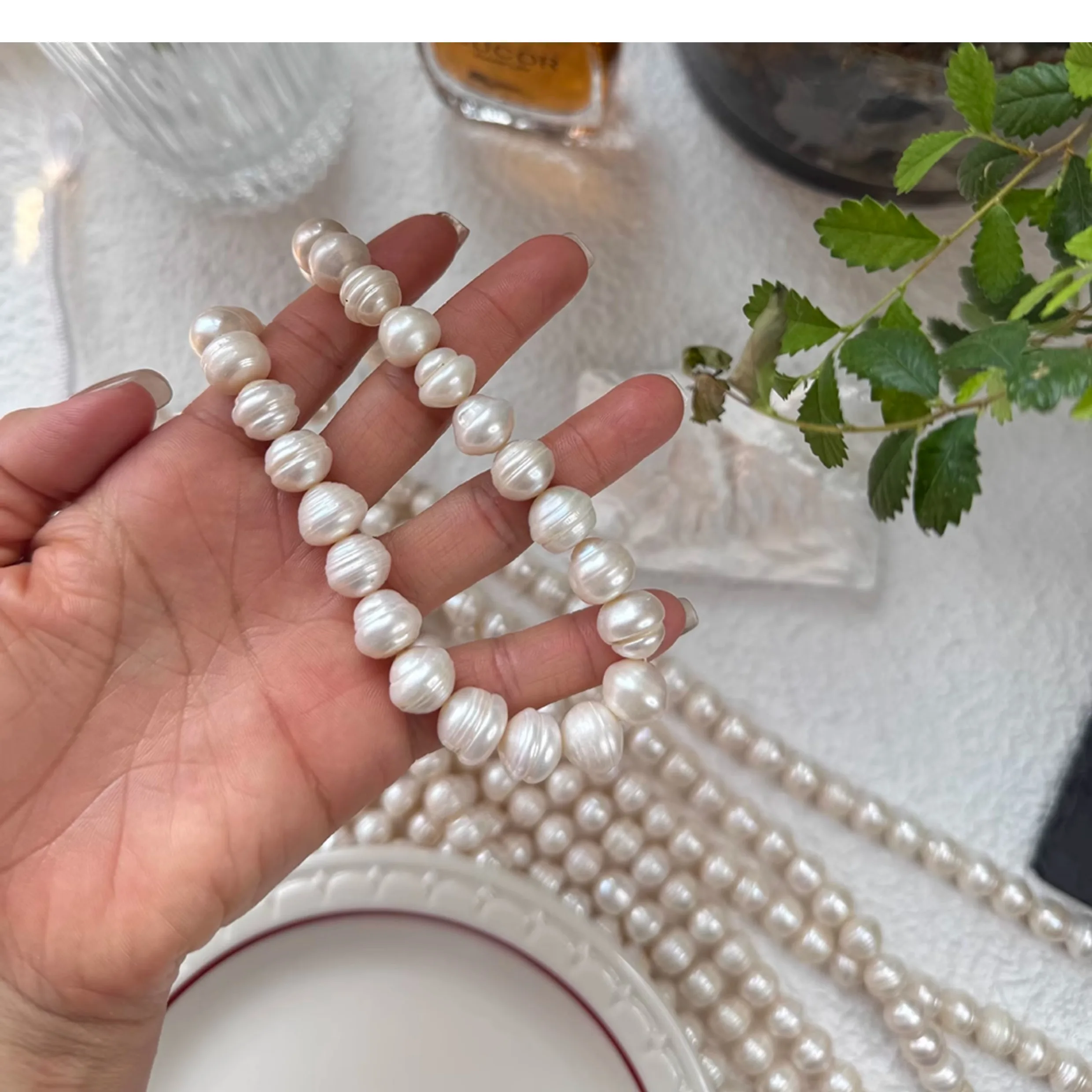 

Bestselling Baroque Pearl AAA 10-12mm Natural South Sea White Water Drop Pearl Necklace 18in-925