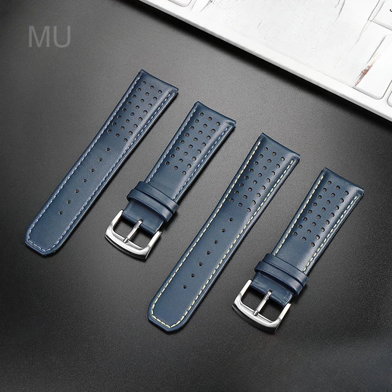 Waterproof Cowhide Leather Watch Band for Citizen Air Eagle Blue Angel Generation II Jy8078 At8020 22 23mm with Arc Interface