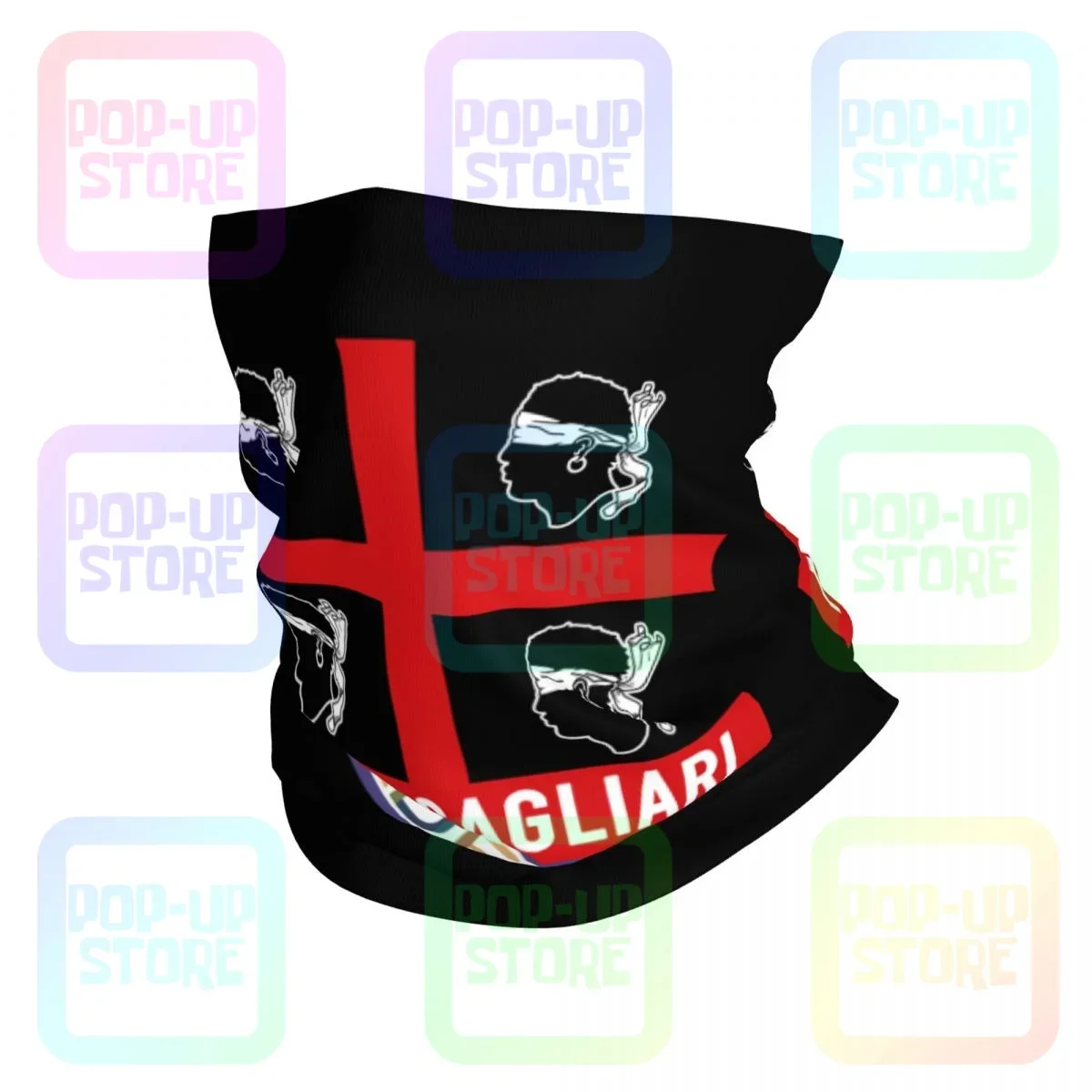 Ultras Cagliari Sardegna Quattro Mori Neck Gaiter Bandana Scarf Face Mask Sports Hunting Summer Fishing