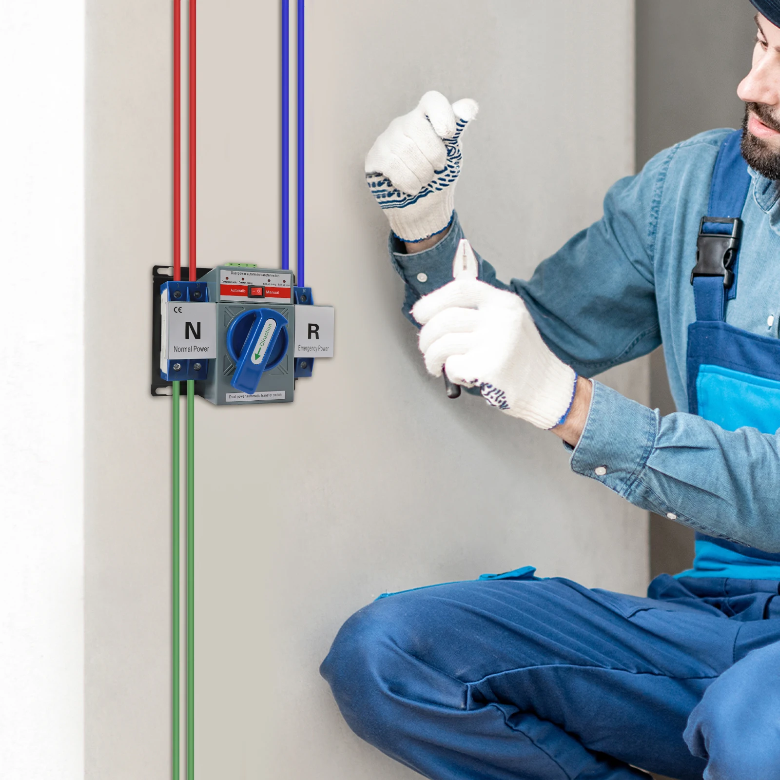 

Автоматический переключатель ввода резерва (АВР) 110В 2P 63А, миниатюрный, двухпозиционный, для переменного тока 50Гц/60Гц