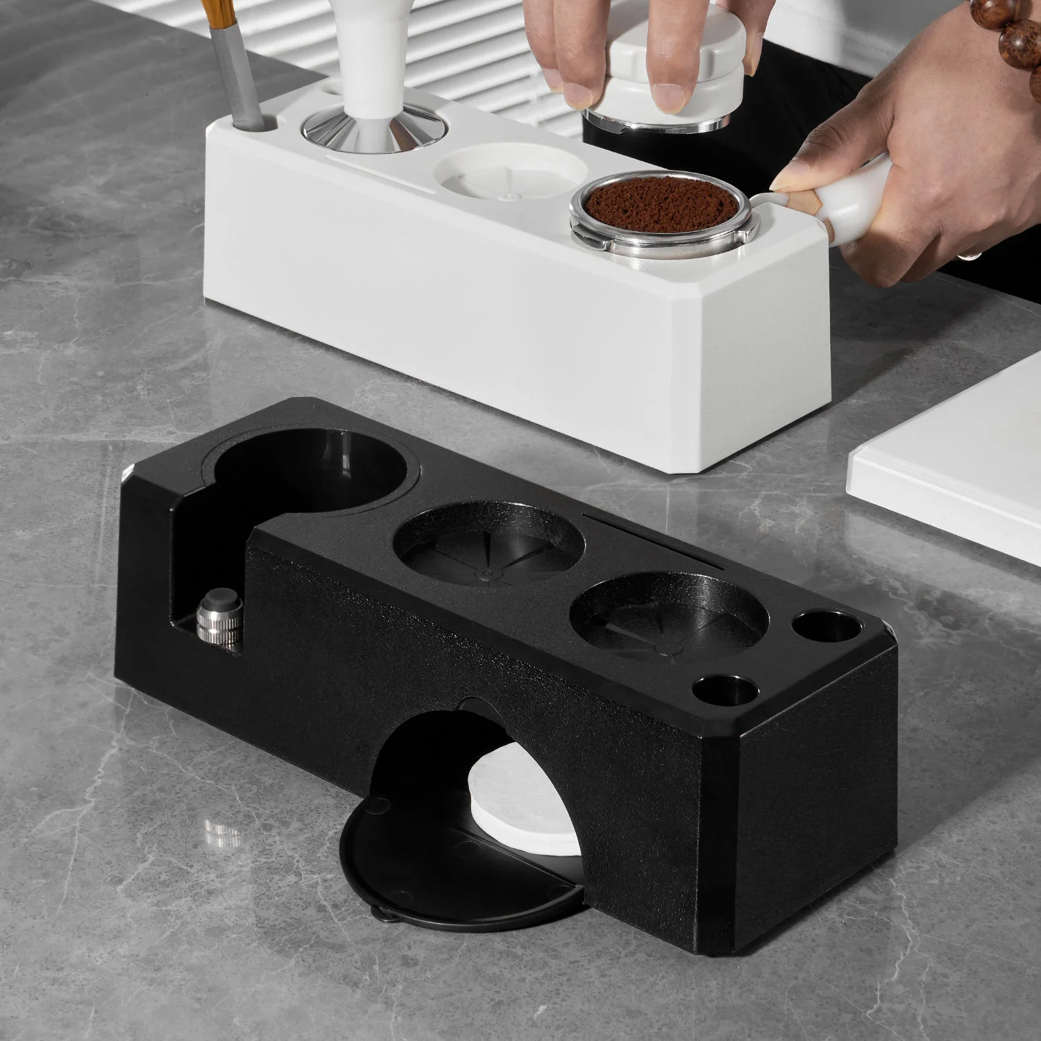 

Coffee Tamping Station 51mm 54mm 58mm Universal Portafialter Holder Stand For Delonghi Breville Espresso Accessory Barista Tools