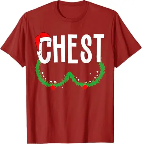 Chest Nuts Matching Chestnuts Funny Christmas Couples T-Shirts Gifts Xmas Costume Saying Tee Matching Family Pajamas Graphic Top