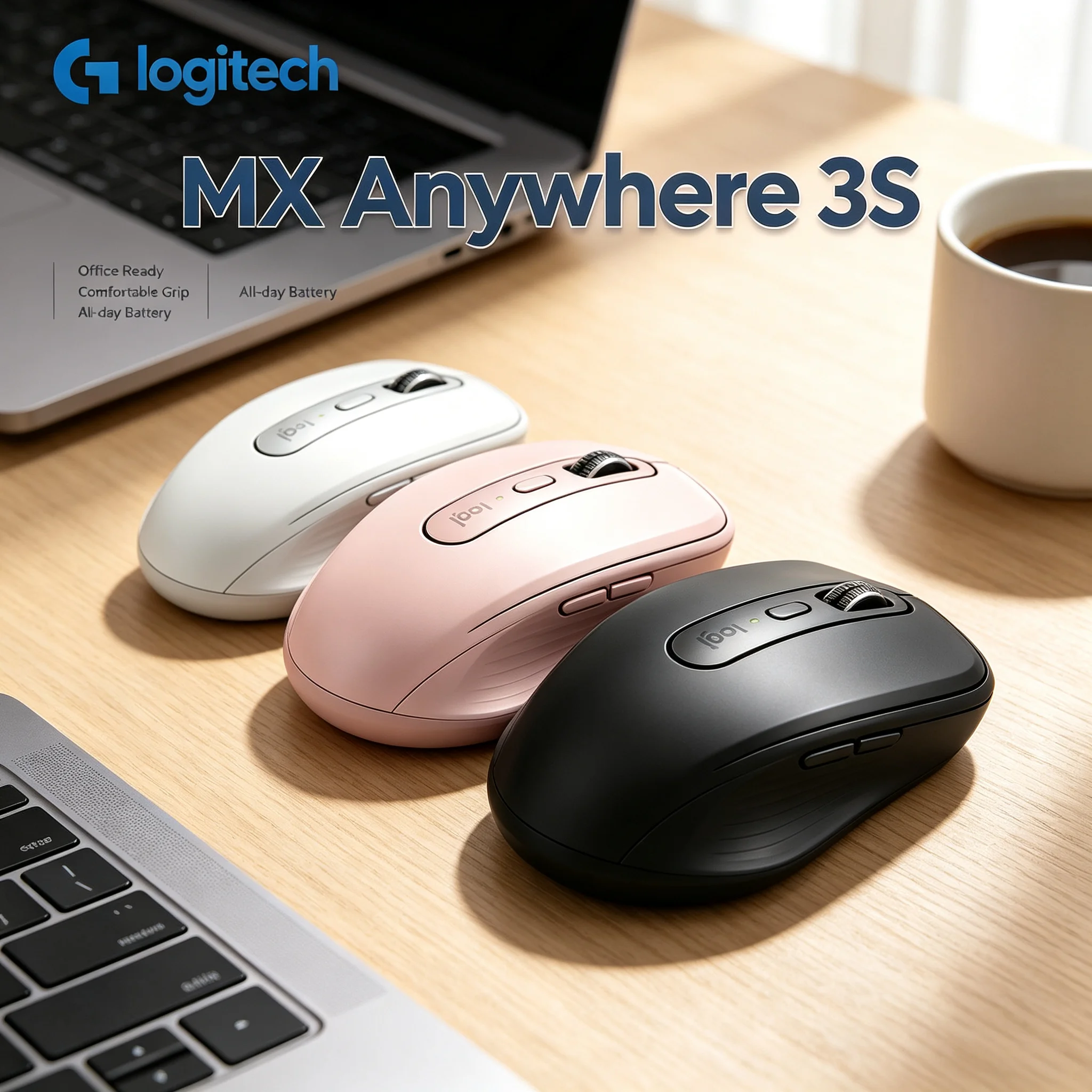 Logitech MX Anywhere 3S Portable Multi-device Wireless Mouse For Windows Mac Chrome OS