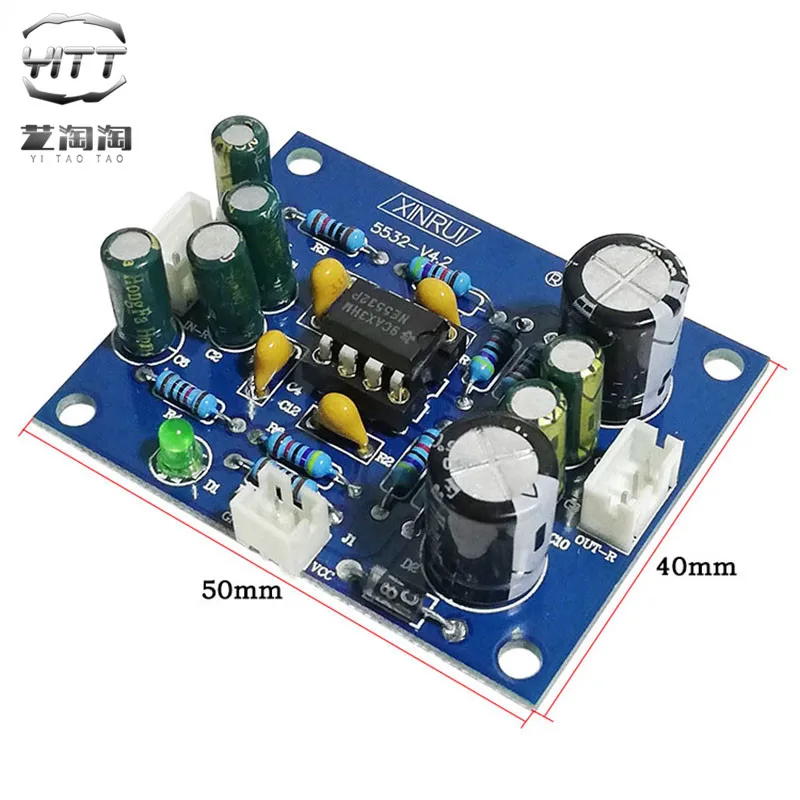 HIFI fever level NE5532 power amplifier front-end board replaceable operational amplifier DC single power audio amplifier module