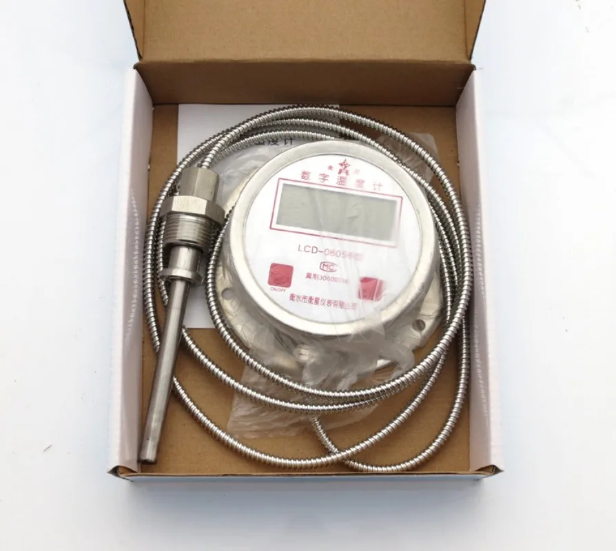 Termômetro bimetálico com visor digital, termômetro com visor digital remoto.