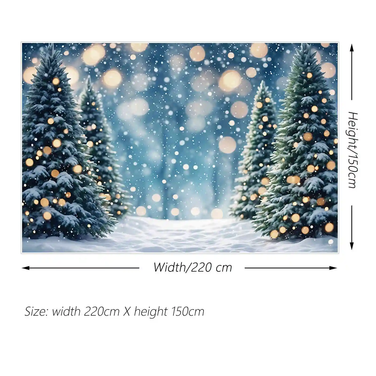 MOON.QG Winter Snow Trees Backdrops Christmas Outdoor Bokeh Children Backgrounds Custom Party Decoration Photography Supplies