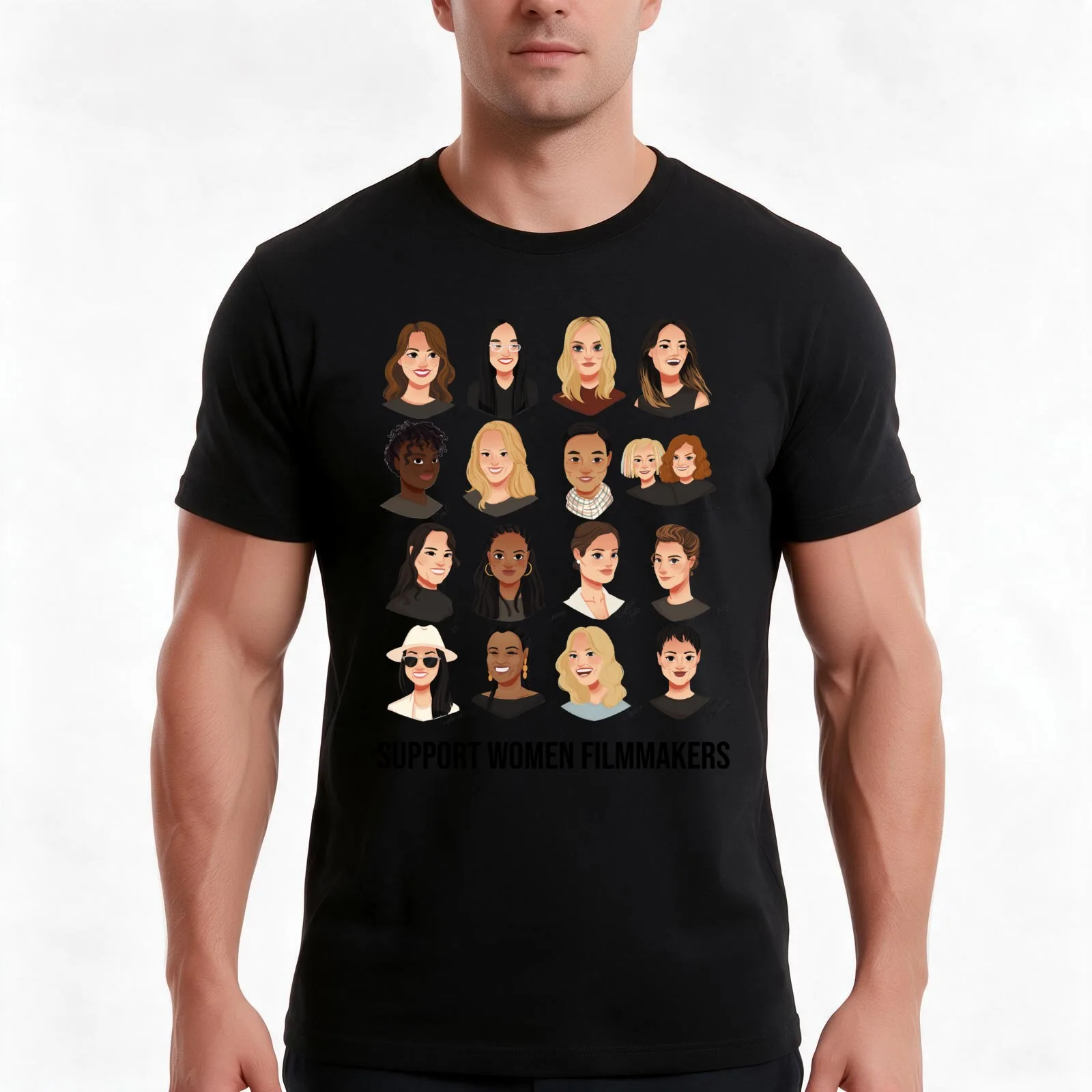 Support Women Filmmakers T-Shirt Summer Casual Cotton Tee Oversized Streetwear Tops Vintage Graphic Print Unisex Men Women