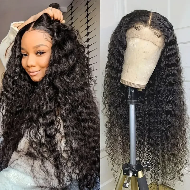 curly wig human hair wigs  13x6 lace frontal wig deep wave water wave bob cheap wigs on sale clearance for women choice