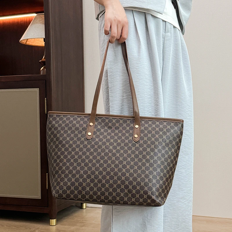 

Classic Designer Leather Tote Bag High-End For Business Women With Large Capacity Minimalist Style And Trendy Commuter