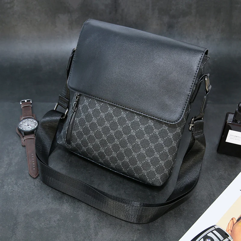 Luxury Brand PU Leather Shoulder Bag For Men Business Crossbody s High Quality Casual Small Flap Male Messenger IPAD