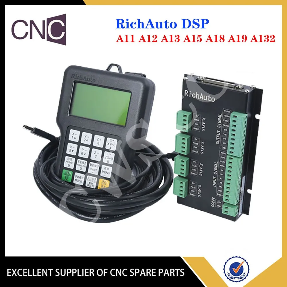 

RichAuto DSP A11 A12 A13 A15 A18 A19 A132 Handheld CNC Motion Control System Offline 3-axis 4-axis controller supports G code