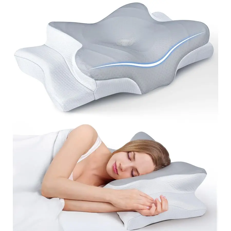 

Ultra Pain Relief Cooling Pillow for Neck Support, Adjustable Cervical Pillow Cozy Sleeping, Odorless Ergonomic Contour Memory