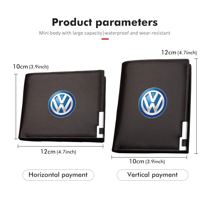 Car ID Card Holder Multi-function Key Bag Leather Wallet For Volkswagen VW Scirocco Jetta Beetle Golf 4 5 6 Passat Polo B5