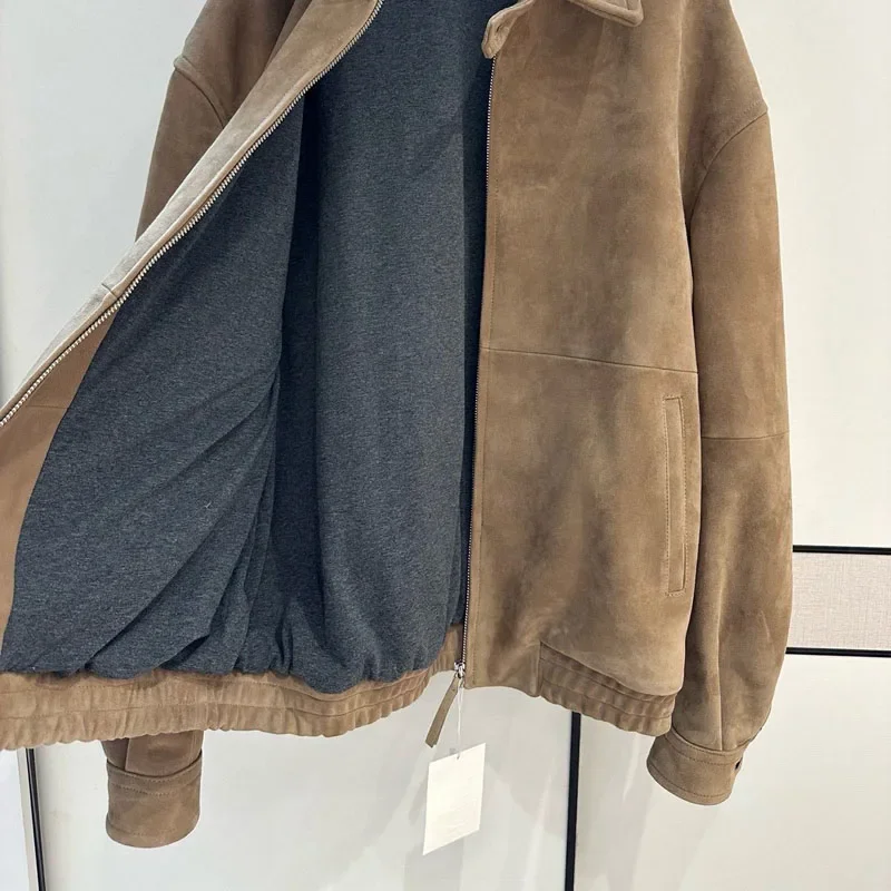 giacca in vera pelle naturale vera pelle scamosciata cappotto da donna in pelle di pecora primavera autunno 2025 nuovo Alla moda e lussuoso