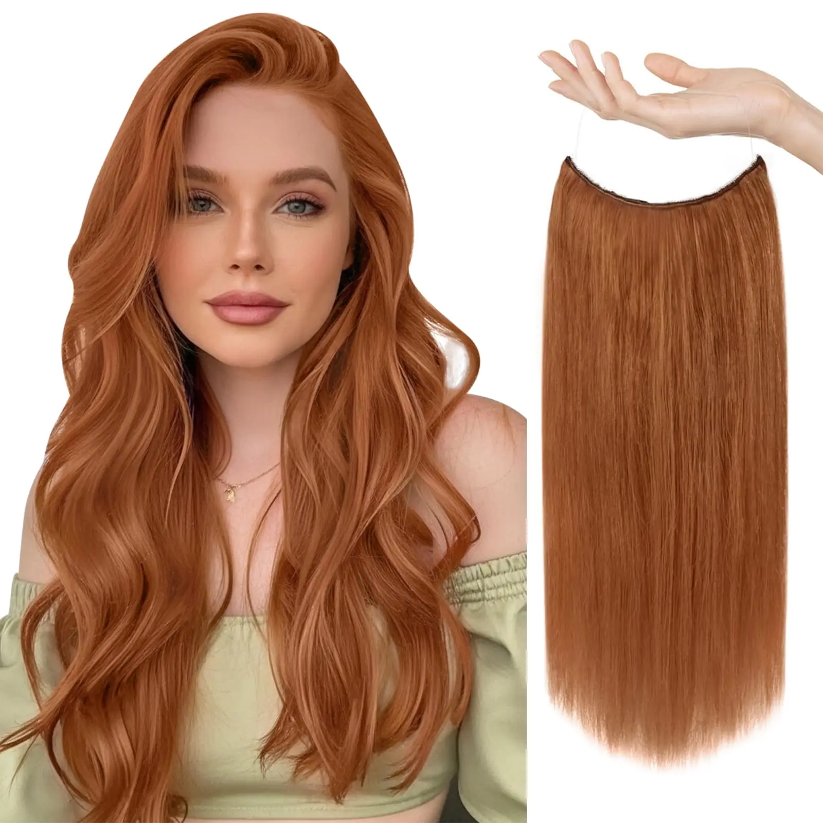 Extensiones de línea de pescado de una pieza 100% cabello humano de 12-26 pulgadas negro natural para una trama duradera