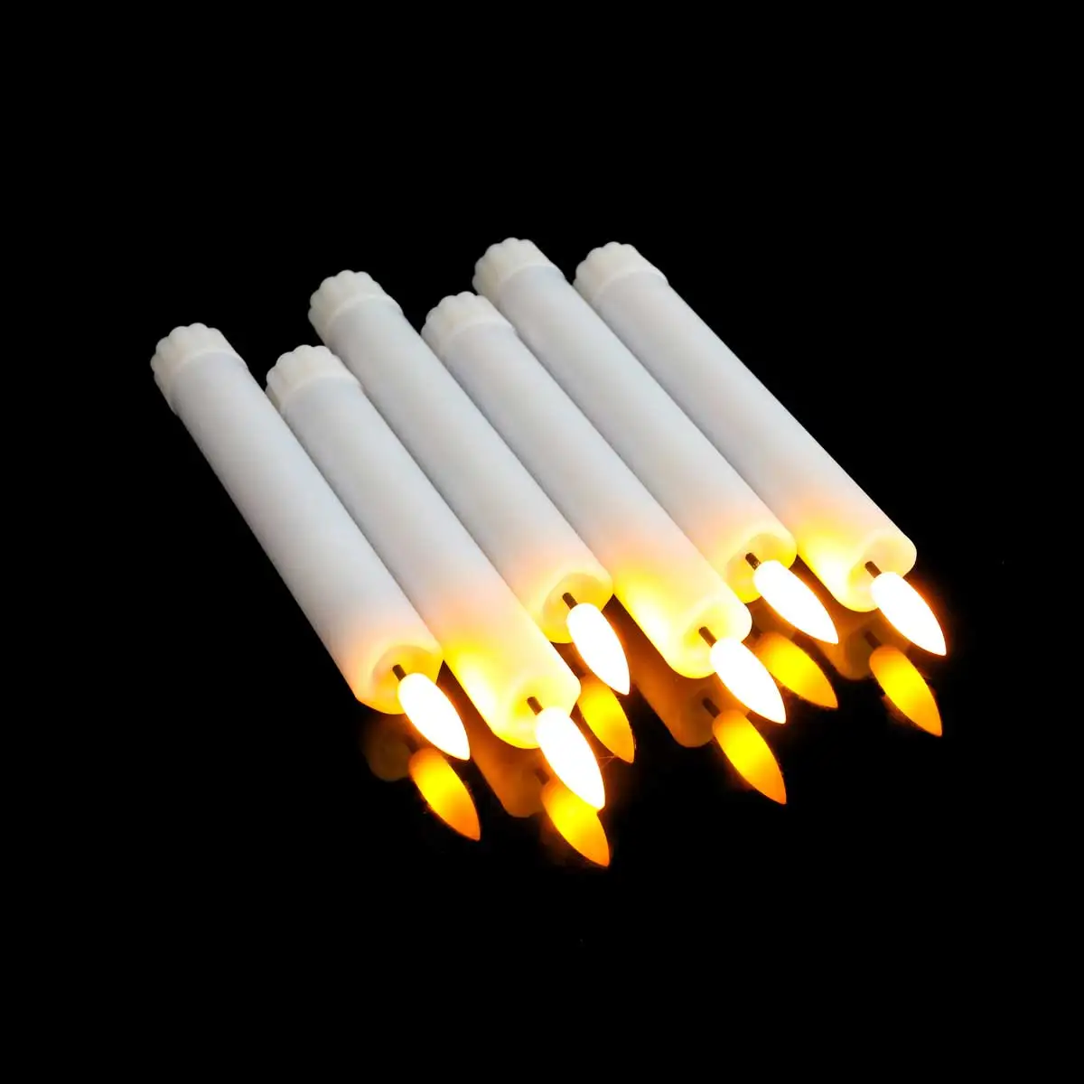 3 or 6 Pieces White Room Decorative Flickering LED Taper Candles With Remote Control,Battery Powered Valentine's Day Candles