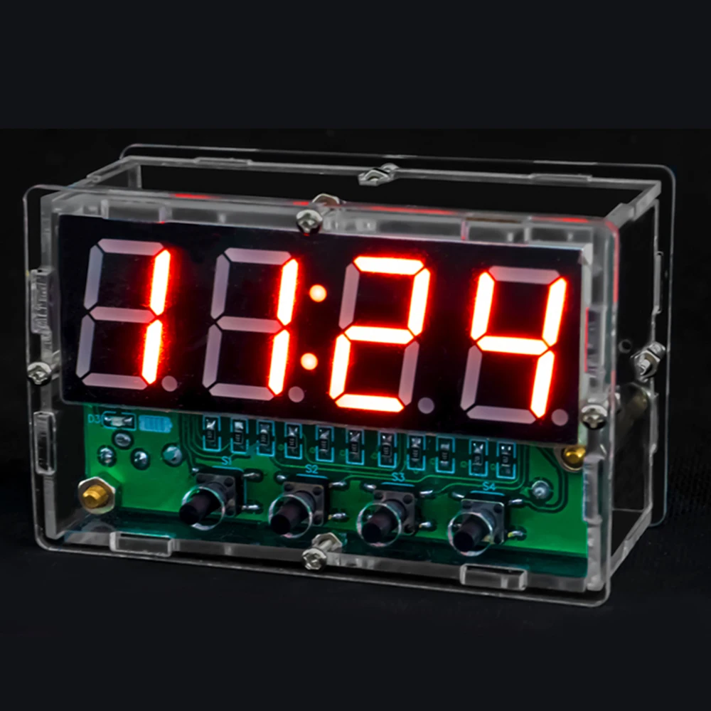 LED digitale elektronische klok DIY Kit Klok Onderwijs Lassen Oefening Printplaat Set met wekker Temperatuur Countdown