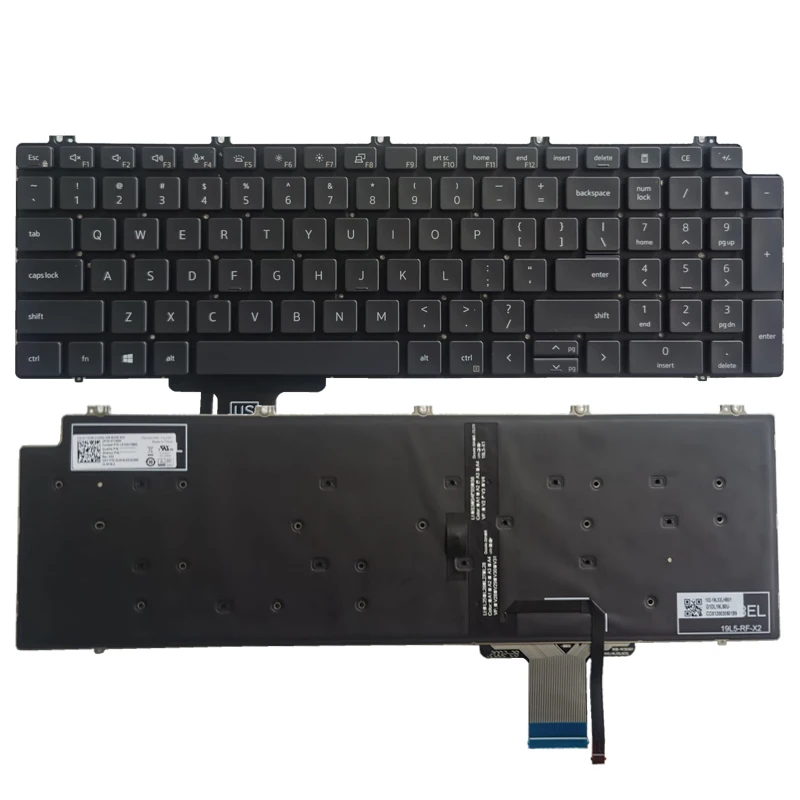 

Новая английская Русская клавиатура для Dell Precision 7550 7560 7750 с подсветкой 0713DM 1WYH2 PK132V72B00