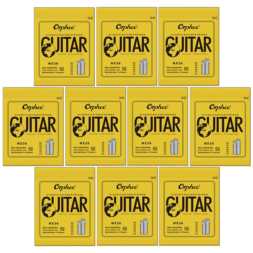 Orphee NX35/NX36 Klassieke Gitaar Snaren Set 6 Snaren Verzilverd Draad Nylon + Polyester Klassieke Gitaar Onderdelen & Accessoires