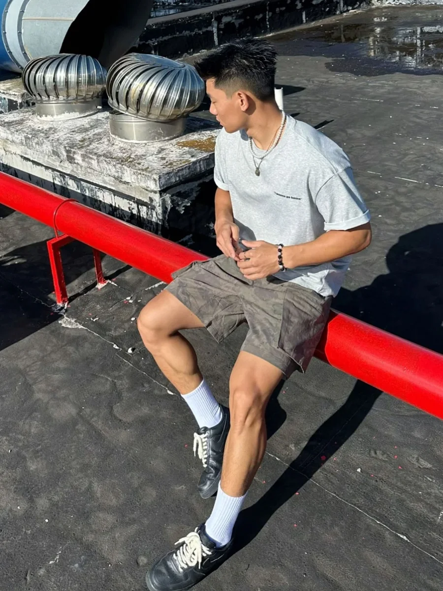 

American Street Camouflage k Pattern Le Workwear orts Men's Women's Ins High Street Design Loose Five-Point Pants