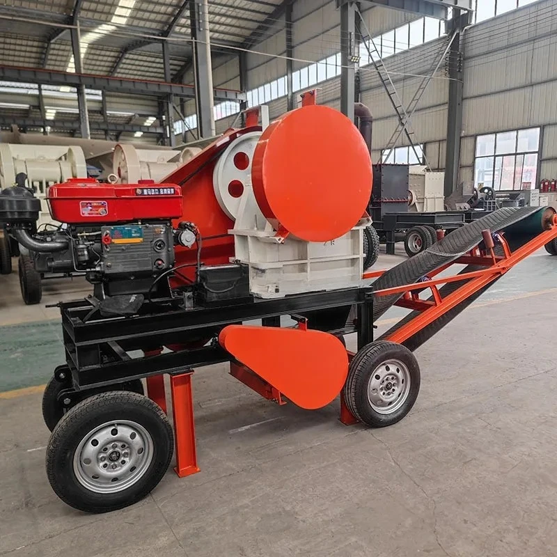 High Quality Mobile Rock Jaw Crusher Machine with Large Crushing Ratio, Portable Stone Crushing Equipment for Mining Quarry