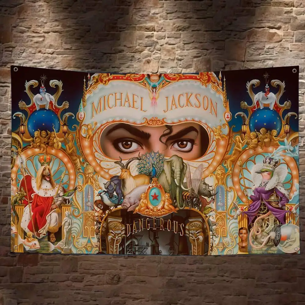 M-Michael J-Jackson New Small Size Cheerleading Banner Hand Pulled Flag Outdoor Atmosphere Flags