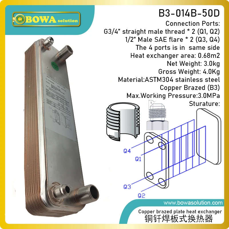 50 plates heat exchanger for heat pump water heater or floor heating replace VICARB V2~V110 plate heat exchanger