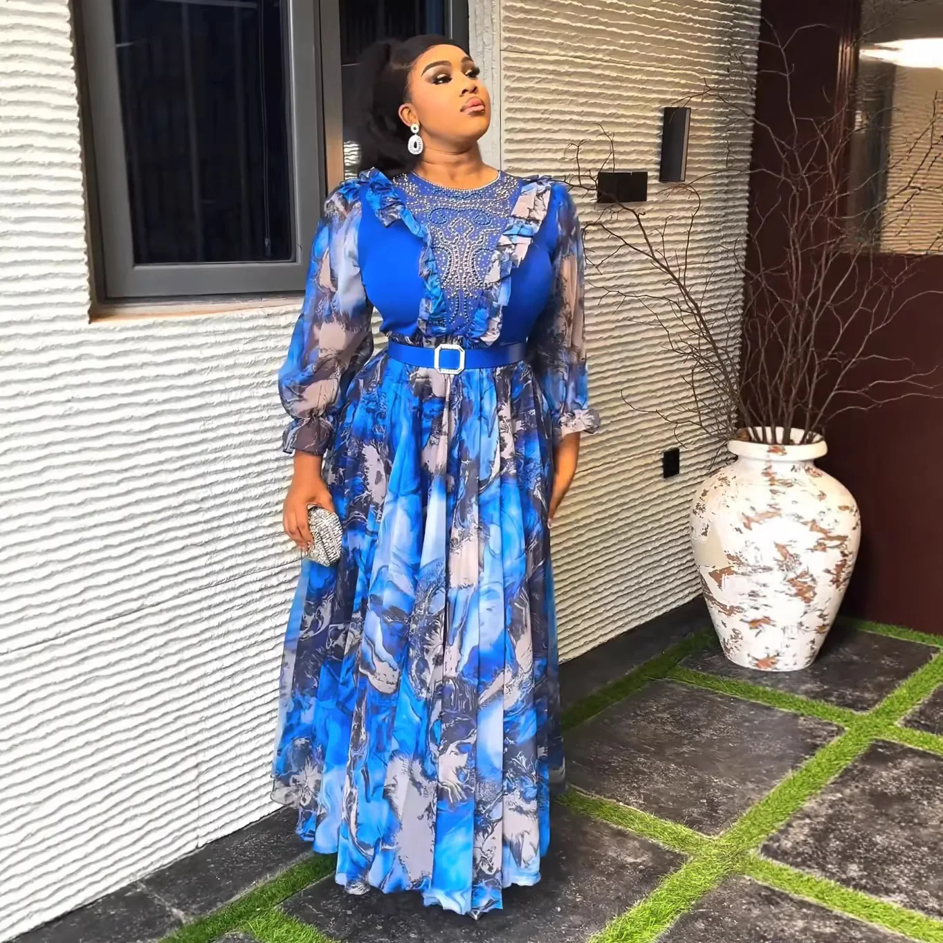 

African Party Long Dresses for Women Africa Clothing Plus Size New Dashiki Ankara Print Evening Gowns Turkey Outfits Robe