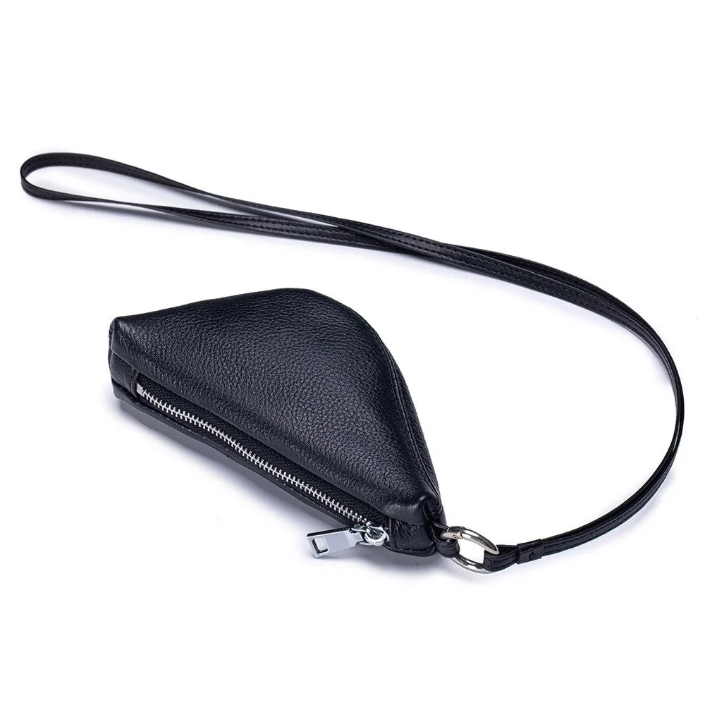 Echtes Leder Halsgeldbörse Mini-Geldbörse Lanyard-Portemonnaie Tasche Anhänger Lippenstift Schlüssel Aufbewahrung Kopfhörer-Tasche für Mädchen/Frauen – Detail 5