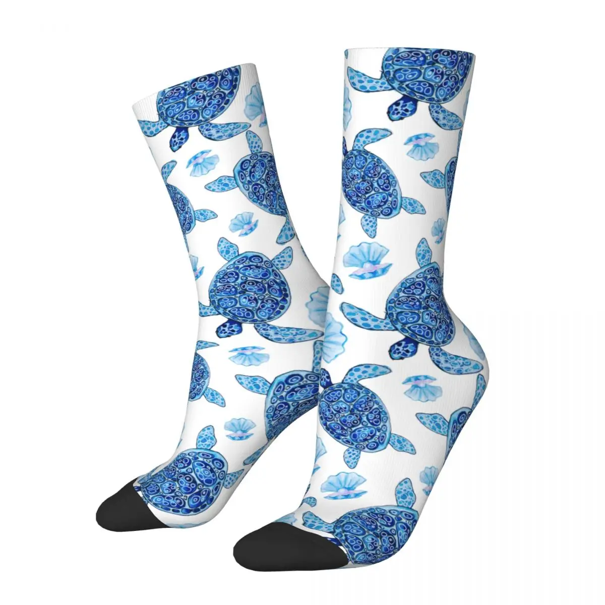 Sea Turtle Jellyfish Sock Printed Man Polyester