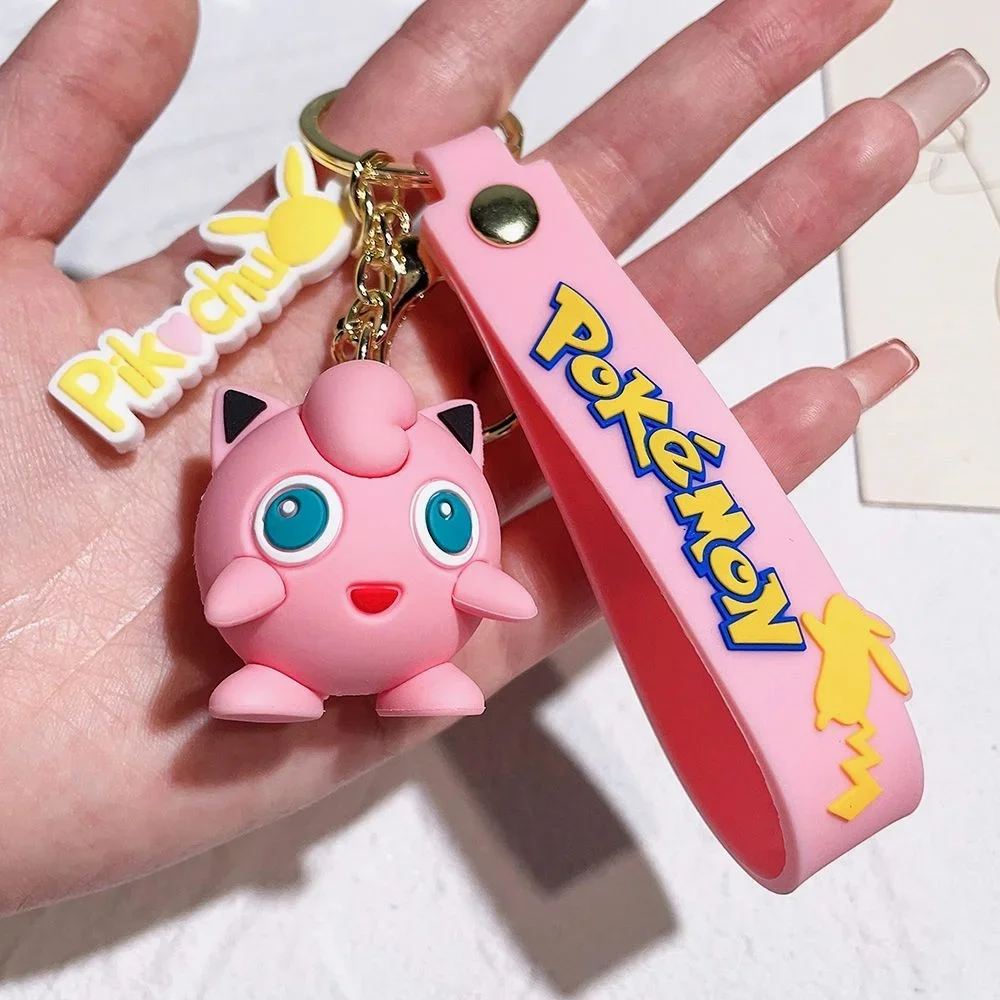 Pokemon Action Figure Pikachu Psyduck Charmander Snorlax Squirtle Bag Keyring Pendant Birthday Gifts Anime llaveros Keychain