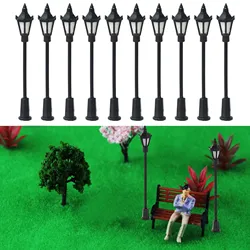 가정용 마이크로 가로등 도로 가로등 미니 램프 포스트 라이트, LED 조명 미니어처 모델, 정원 조경 장식, 10 개