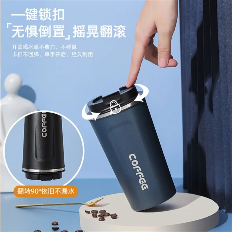 Thermos Cup - 304 Stainless Steel Coffee Cup Vacuum Office Outdoor Leisure Car Casual Cup A77