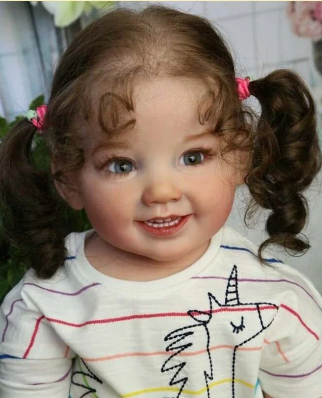 SINO-BB 28inch Reborn Doll Kit Cammi With Torso Baby Toddler Smile Face Doll Parts Soft Touch Fresh Color With Body