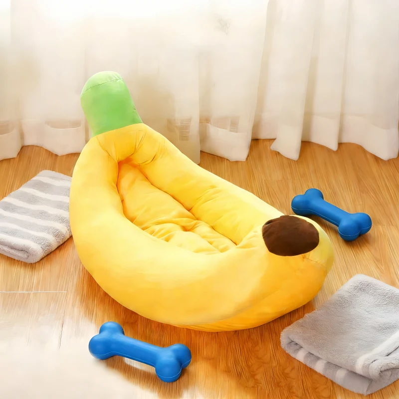 Haustierbett in Bananenform, weiches, warmes Nest, zum Schlafen, für alle Jahreszeiten geeignet, speziell für Katzen und Hunde, Haustiergeschenk – Detail 7