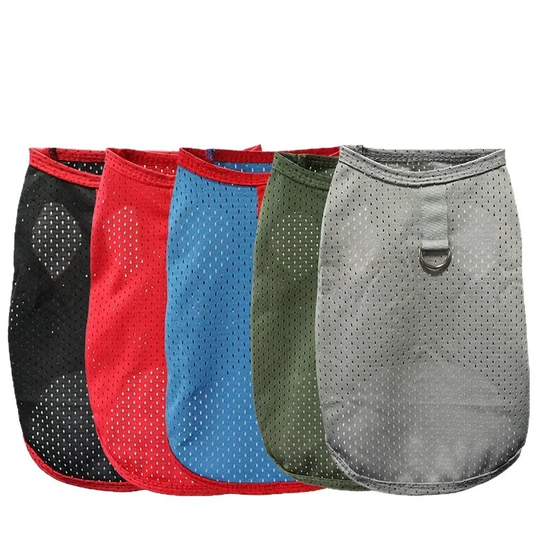 

Pet dog and cat clothing spring and summer new style Hua Xiaoge T-shirt hole vest breathable cool dog clothing