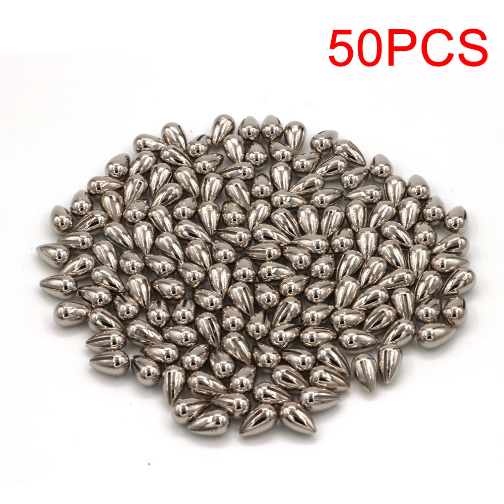 

50 шт., джиг-головки для зимней рыбалки, основные цвета, без крючка, 2,7–7 мм, отрывная зимняя приманка для щуки, материал для рыбалки «сделай сам»