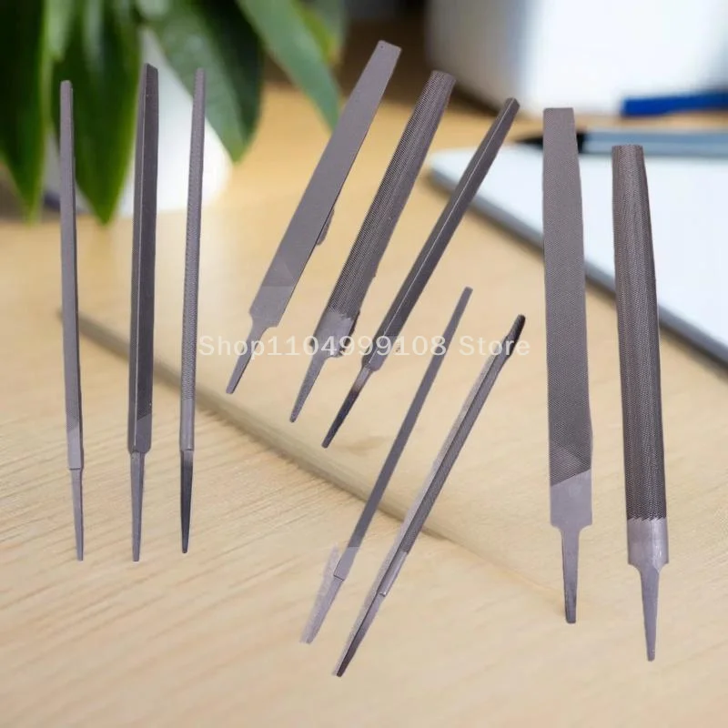 مجموعة مبرد إبرة مكونة من 5 قطع، ملفات يدوية فولاذية مع ملفات مربعة ومستديرة ونصف دائرية وملفات مثلثة