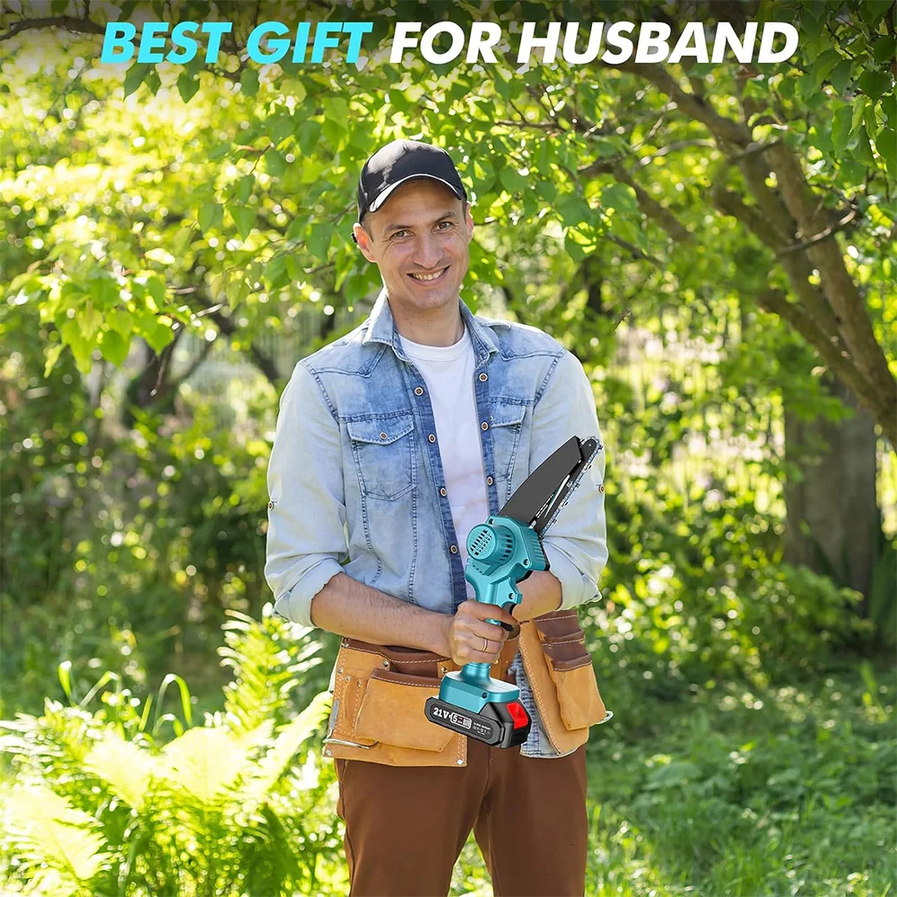 Seesii Mini motosega a catena a batteria da 6 pollici Sega a catena elettrica per tagliare l'albero Taglio del legno per batteria Makita 18V I migliori regali