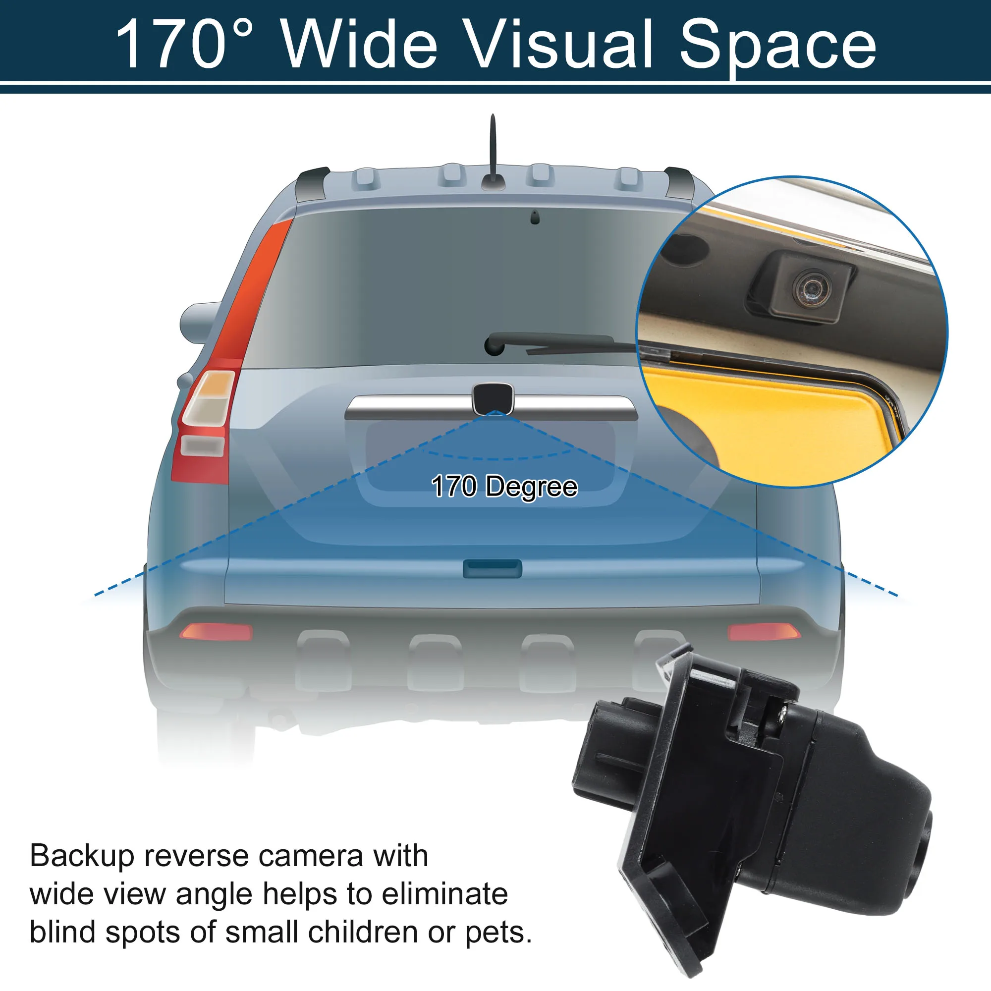 UXCELL Rear View Park Assist Backup Camera for Toyota Tacoma 2009-2015 86790-04010