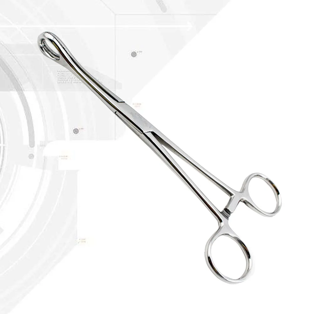 Silver Closed Round Self-Locking Sponge Forceps Stainless Steel Body Piercing Tool Lip Ear Cheek Genital Use Sponge Forceps