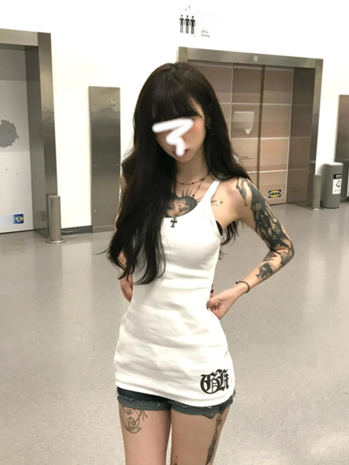 American Sle Spicy Girl Svel-Chaleco deportivo para mujer, novedad de verano, ropa de abrigo adelgazante con estampado, Top de longitud media